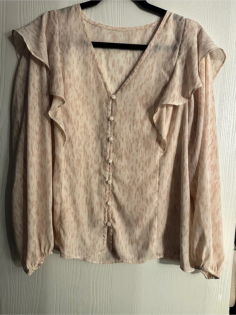 Pink Ruffle Blouse Like New
